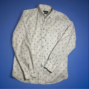 Massimo Dutti White Patterned Shirt